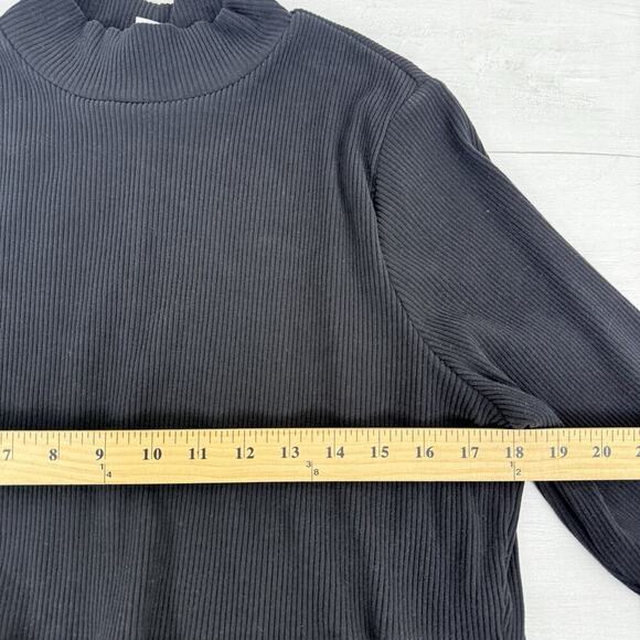 Old Navy Maternity Mock Neck Nursing Sweater Dress Size XL Black Rib Knit Midi - Picture 13 of 16